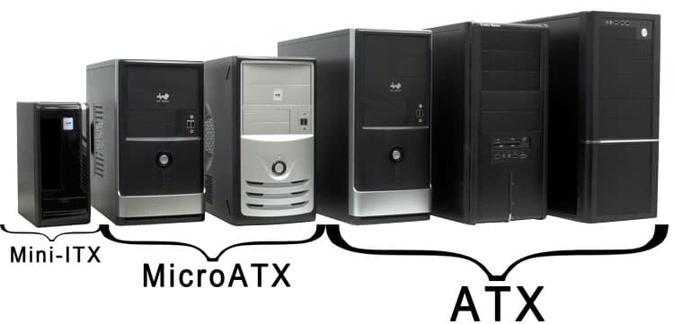 Форм-факторы корпусов для системных блоков - Mini ITX (Мини ПК), MicroATX, ATX