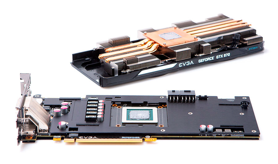 Диагностика и ремонт видеокарты персонального компьютера, фото видеокарты EVGA nVidia GeForce GTX 970